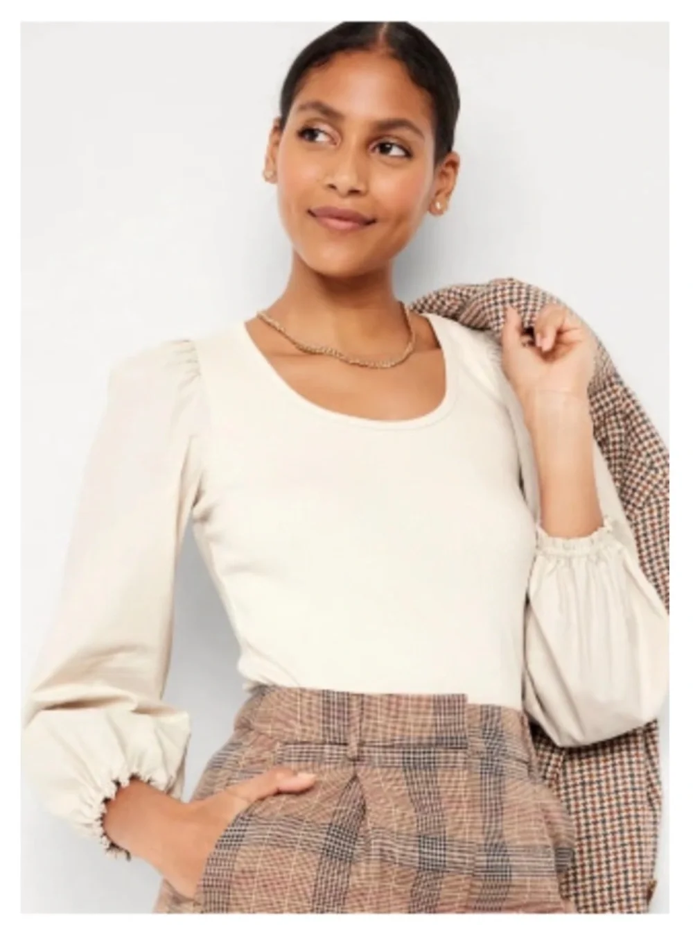 Old Navy Mixed Media scoop-neck top cottagecore